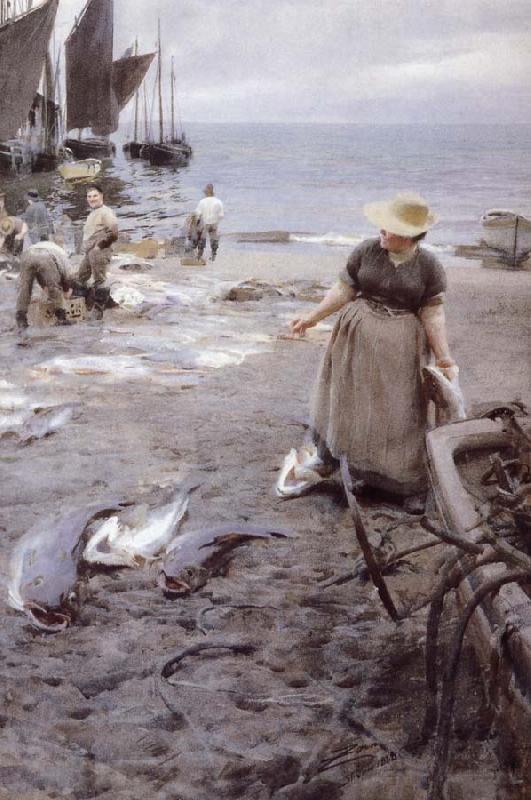 Anders Zorn Fiskmarknad i St Ives Norge oil painting art